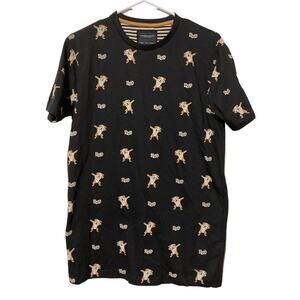 Denim & Flower Ricky Singh Men S Short Sleeve Dad Pug Print Button Down NWT!